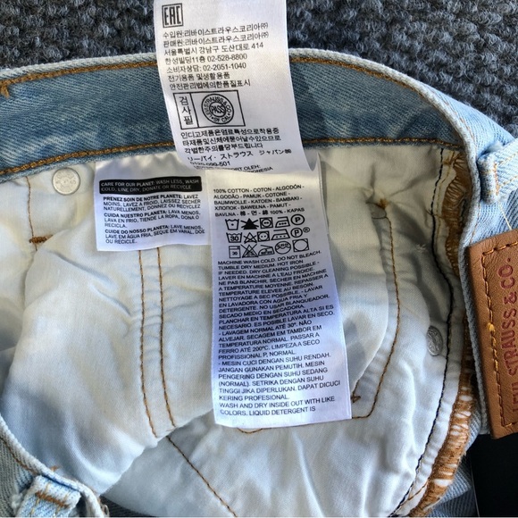 Levi’s premium mid rise button fly raw hem 501 shorts size 33 - Picture 7 of 10